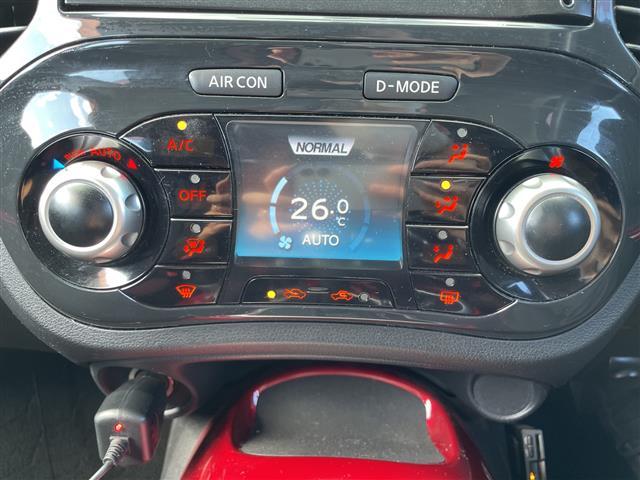 ジューク １５ＲＳ　タイプＶ　禁煙車　純正７インチナビ　フルセグ　Ｂｌｕｅｔｏｏｔｈ　ＤＶＤ再生　前方ドラレコ　バックカメラ　ＥＴＣ　ＡＵＴＯライト　革巻きステアリング　プッシュスタート／スマートキー　純正スチールホイール積込（13枚目）