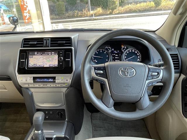 ランドクルーザープラド ＴＸ　後期　禁煙　ワンオーナー　ジオランダーＡＴタイヤ（２０２３年製）ディーゼル　ＯＰルーフレール　ナビＴＶ　バックカメラ　センターデフロック　追従クルコン　衝突軽減　レーンキープ　ＬＥＤライト（10枚目）