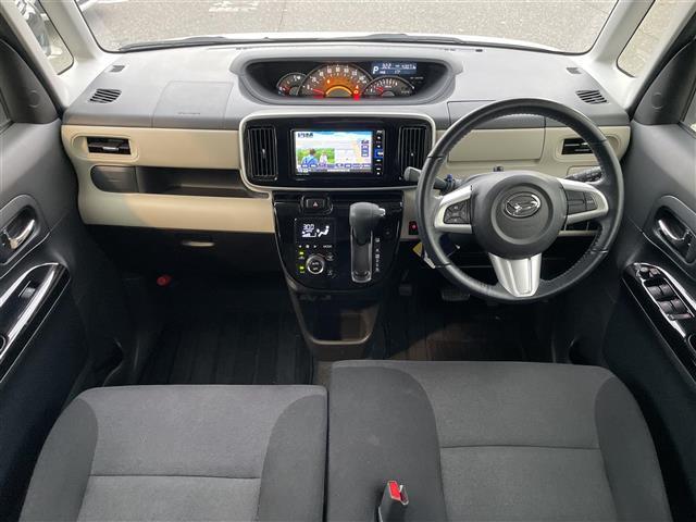 ムーヴキャンバス Gブラックアクセントリミテッド SAIII ワンオーナー純正ホイール夏タイヤ装着ドライブレコーダーメモリナビフルセグテレビバックカメラアラウンドビューモニタードアバイザープッシュスタート両側パワースライドドア純正フロアマット(4枚目)