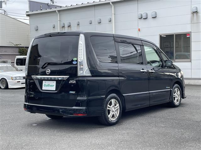 セレナ ハイウェイスターＧ　Ｓ－ハイブリッド　エアロモード　７インチ純正ナビ（ＣＤ／ＤＶＤ／フルセグ）Ｂｌｕｅｔｏｏｔｈクルーズコントロールプッシュスタートオートライトシフトロック機能ＥＴＣ純正フロアマットドアバイザー片側パワースライドドアバックカメラ（3枚目）