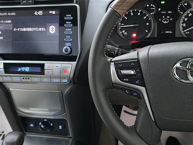 ランドクルーザープラド TX Lパッケージ マットブラックエディション ワンオーナー サンルーフ モデリスタエアロ メーカーナビ 全方位カメラ ルーフレール 純正18インチアルミ トヨタセーフティーセンス 盗難防止装置 横滑り防止装置 電格サードシート 新車時保証書 取説(10枚目)