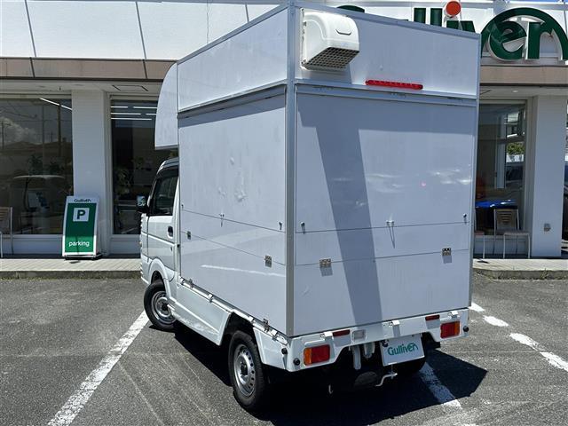 キャリイトラック 8ナンバー キッチンカー フレンチトラック仕様 外部電源 シンク×3 蛇口×3 冷蔵庫 給水ポンプ 給水タンク 排水タンク 室内灯 換気扇 コンセント×3 フローリング レジスター(39枚目)