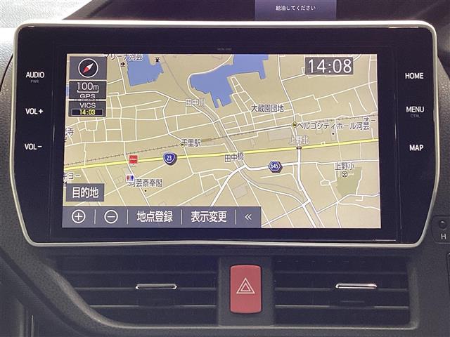 ヴォクシー ハイブリッドZS 左オートスライド LDA プリクラッシュ スマキー テレビ オートエアコン Wエアコン アイドリングストップ ETC車載器 イモビ LEDヘッドライ VSC 地デジ エアバック 両席エアバック ABS(2枚目)