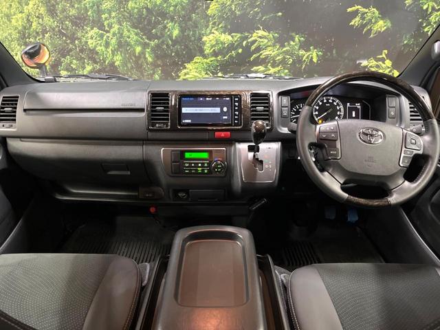 ハイエースバン スーパーGL ダークプライムII 後席モニター SDナビ 全周囲カメラ 両側パワスラ 禁煙車 フルセグTV 衝突軽減 LEDヘッド 純正15アルミ ハーフレザーシート 車線逸脱警報 オートハイビーム コーナーセンサー ETC2.0(2枚目)
