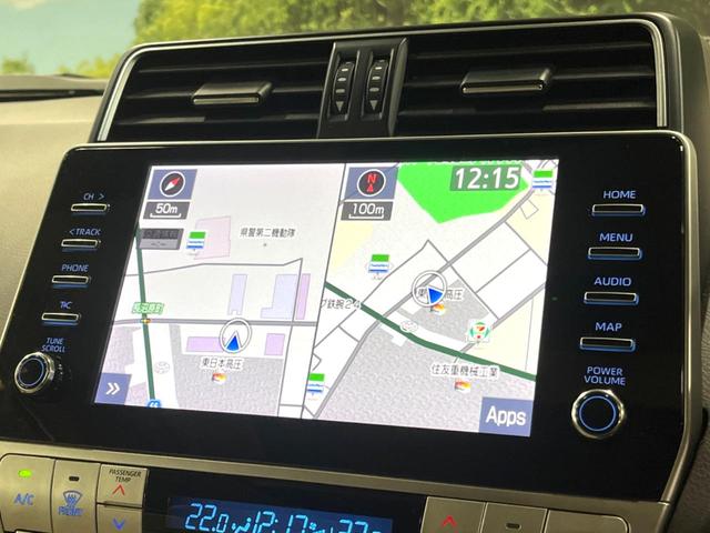 ランドクルーザープラド TX Lパッケージ マットブラックエディション サンルーフ メーカーナビ 全周囲カメラ 7人乗り ブラインドスポットモニター ベージュ内装 禁煙車 シートエアコン セーフティセンス レーダークルーズ クリアランスソナー ルーフレール 純正18アルミ(22枚目)