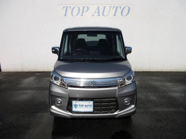 スペーシアカスタム TS ターボ 10インチandroidナビ Bluetooth対応 ETC 左右パワースライドドア 社外アルミホイール エアロ スマートキー タイミングチェーン スチールシルバーメタリック 革巻きハンドル(3枚目)