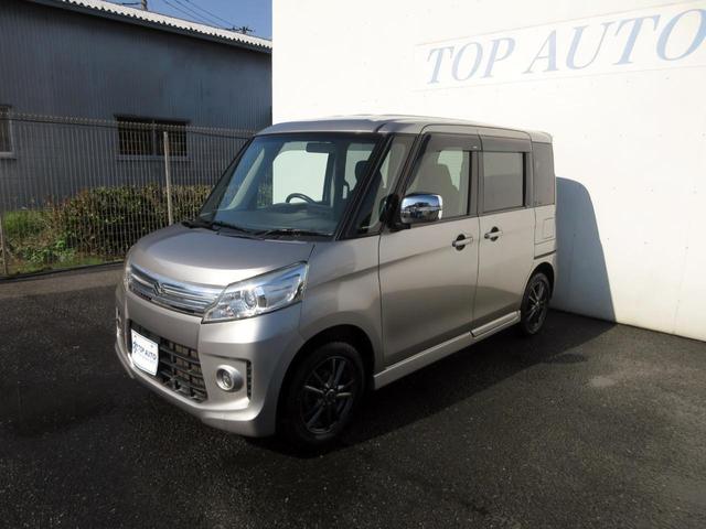 スペーシアカスタム TS ターボ 10インチandroidナビ Bluetooth対応 ETC 左右パワースライドドア 社外アルミホイール エアロ スマートキー タイミングチェーン スチールシルバーメタリック 革巻きハンドル(13枚目)