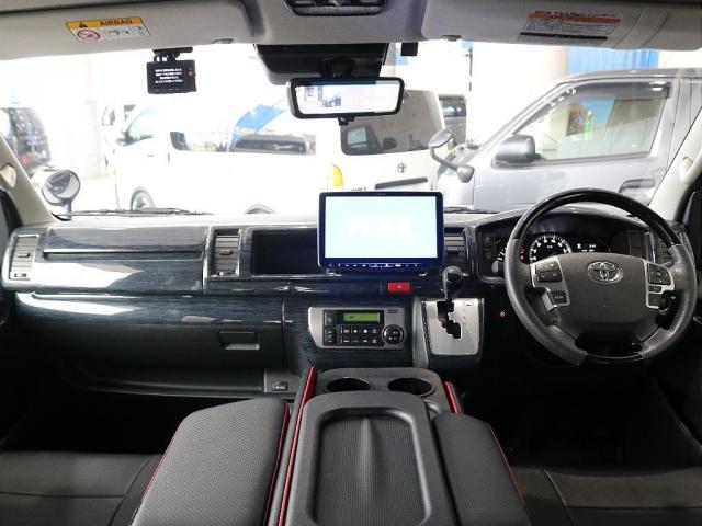 ハイエースワゴン GL アルパインBIG-Xナビ ETC シートカバー ルーフスピーカー オープンカントリー NC1・16インチAW フローリング リクライニング加工 ブラックエディション アルティメットLEDテールランプ(3枚目)