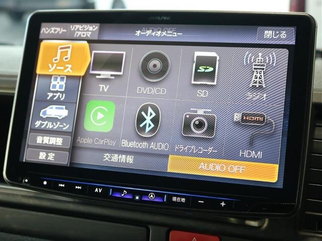 ハイエースワゴン ＧＬ　アルパインＢＩＧ－Ｘ　ＥＴＣ　フロントスポイラー　ナスカータイヤ　バルベロアーバン１７インチＡＷ　１２．８フリップダウンモニター　シートカバー　フロントスポイラー　ルーフスピーカー　インテリアパネル（6枚目）