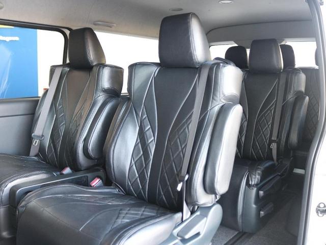 ハイエースワゴン ＧＬ　アルパインＢＩＧ－Ｘ　ＥＴＣ　フロントスポイラー　ナスカータイヤ　バルベロアーバン１７インチＡＷ　１２．８フリップダウンモニター　シートカバー　フロントスポイラー　ルーフスピーカー　インテリアパネル（11枚目）