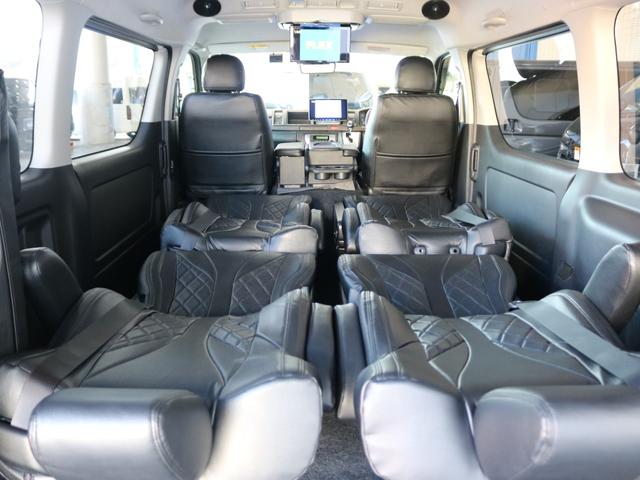 ハイエースワゴン ＧＬ　アルパインＢＩＧ－Ｘ　ＥＴＣ　フロントスポイラー　ナスカータイヤ　バルベロアーバン１７インチＡＷ　１２．８フリップダウンモニター　シートカバー　フロントスポイラー　ルーフスピーカー　インテリアパネル（29枚目）
