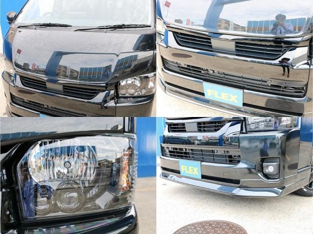 ハイエースワゴン GL ロング ワゴンGL 内装アレンジVer1 サイドテーブル アルパインBIG-X11ナビ ETC2.0 12.8型フリップダウンモニター ブラックエディション 艶有り ローダウン バッドフェイスボンネット(8枚目)