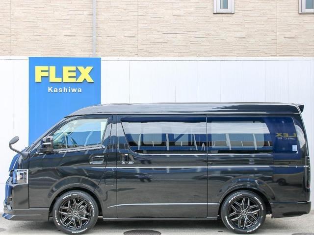 ハイエースワゴン GL ロング ワゴンGL 内装アレンジVer1 サイドテーブル アルパインBIG-X11ナビ ETC2.0 12.8型フリップダウンモニター ブラックエディション 艶有り ローダウン バッドフェイスボンネット(14枚目)