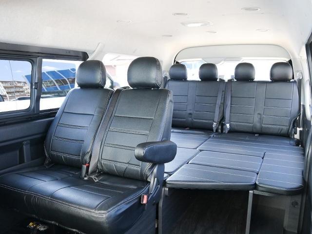 ハイエースワゴン GL ロング ワゴンGL 内装アレンジVer1 サイドテーブル アルパインBIG-X11ナビ ETC2.0 12.8型フリップダウンモニター ブラックエディション 艶有り ローダウン バッドフェイスボンネット(34枚目)