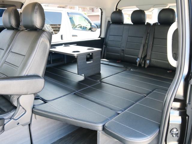ハイエースワゴン GL ロング ワゴンGL 内装アレンジVer1 サイドテーブル アルパインBIG-X11ナビ ETC2.0 12.8型フリップダウンモニター ブラックエディション 艶有り ローダウン バッドフェイスボンネット(35枚目)