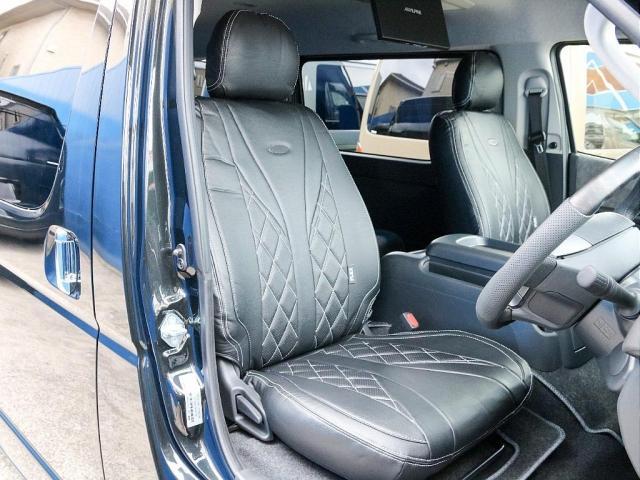 ハイエースワゴン GL ロング ファインテックツアラー オットマン付きキャプテンシート 両側パワースライドドア アルパインBIG-X11ナビ アルパイン12.8型フリップダウンモニター シートカバー キャンピングカー カスタム インテリアパネル ローダウン(16枚目)