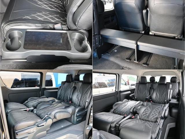 ハイエースワゴン GL ロング ファインテックツアラー オットマン付きキャプテンシート 両側パワースライドドア アルパインBIG-X11ナビ アルパイン12.8型フリップダウンモニター シートカバー キャンピングカー カスタム インテリアパネル ローダウン(37枚目)