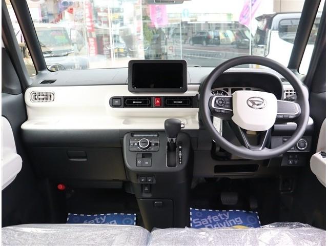 ムーヴキャンバス ストライプスG t届出済み未使用車 バックカメラ付 衝突軽減ブレーキ LEDライト 両側電動スライドドア スマートキー I-STOP 電動パーキングブレーキ コーナーセンサー オートエアコン シートヒーター(7枚目)