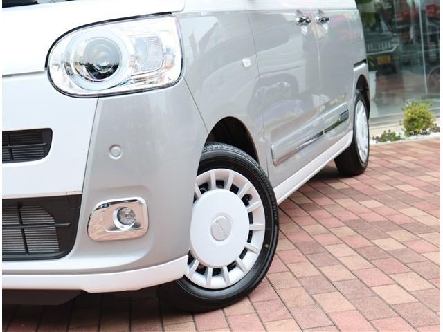 ムーヴキャンバス ストライプスG t届出済み未使用車 バックカメラ付 衝突軽減ブレーキ LEDライト 両側電動スライドドア スマートキー I-STOP 電動パーキングブレーキ コーナーセンサー オートエアコン シートヒーター(24枚目)