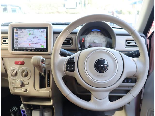 アルトラパン S 純正8インチナビ 全方位カメラ 前後ドラレコ HID スマートキー 衝突軽減ブレーキ ベンチシート 電動格納ミラー ホワイトルーフ ドアバイザー I-STOP ステアリモコン フルセグ DVD再生(7枚目)