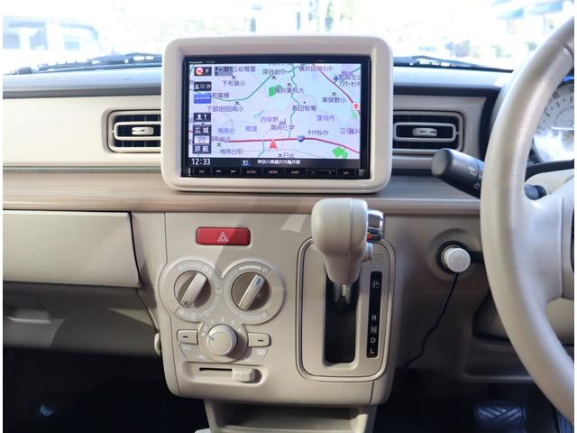 アルトラパン S 純正8インチナビ 全方位カメラ 前後ドラレコ HID スマートキー 衝突軽減ブレーキ ベンチシート 電動格納ミラー ホワイトルーフ ドアバイザー I-STOP ステアリモコン フルセグ DVD再生(8枚目)