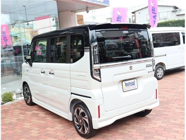 スペーシアカスタム ハイブリッドXSターボ 純正9型ナビ 全方位カメラ レーダークルーズ パドルシフト シートヒーター HUD LEDライト 衝突軽減ブレーキ スマートキー I-STOP コーナーセンサー フルセグ 純正15AW BTオーディオ(38枚目)