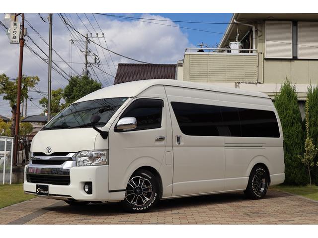 ハイエースコミューター スーパーロングGLターボ 10人乗り 3ナンバー乗用登録 普通免許可 ワンオーナー車 ツインモニター 黒レザー調シートカバー デジタルインナーミラー BARBERO16AW 玄武ローダウン VALENTIジュエルLEDテール(48枚目)