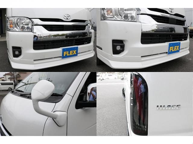 ハイエースワゴン オリジナルフロントスポイラーオリジナルオーバーフェンダーオリジナル17インチアルミナスカー17インチタイヤオリジナルLEDテールアルパイン11インチナビ12.8フリップダウンETC2.0HDMI装備(12枚目)
