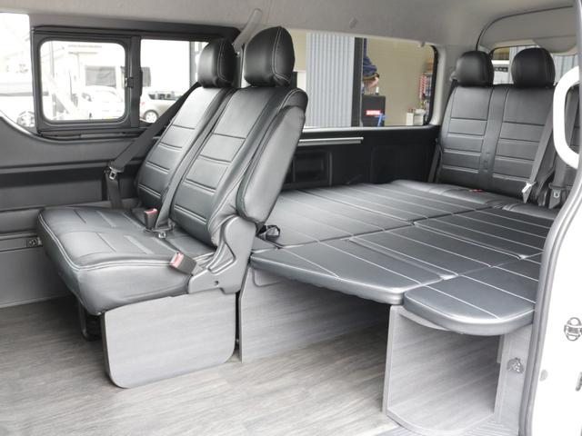 ハイエースワゴン オリジナルフロントスポイラーオリジナルオーバーフェンダーオリジナル17インチアルミナスカー17インチタイヤオリジナルLEDテールアルパイン11インチナビ12.8フリップダウンETC2.0HDMI装備(23枚目)