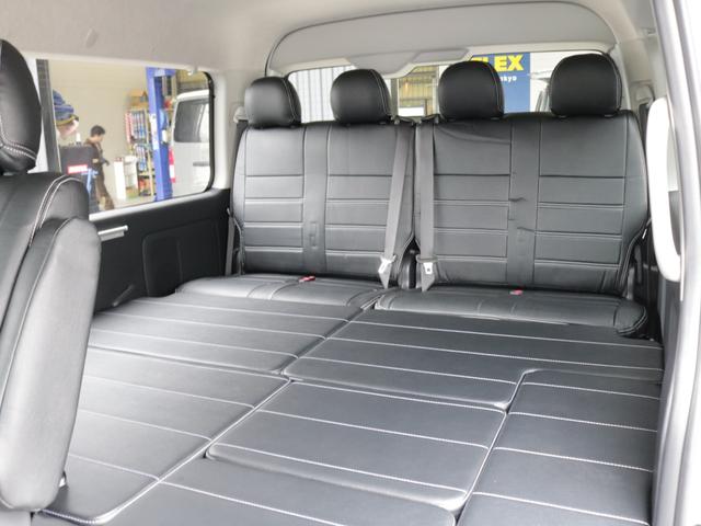 ハイエースワゴン オリジナルフロントスポイラーオリジナルオーバーフェンダーオリジナル17インチアルミナスカー17インチタイヤオリジナルLEDテールアルパイン11インチナビ12.8フリップダウンETC2.0HDMI装備(24枚目)