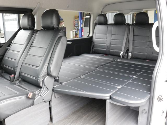 ハイエースワゴン オリジナルフロントスポイラーオリジナルオーバーフェンダーオリジナル17インチアルミナスカー17インチタイヤオリジナルLEDテールアルパイン11インチナビ12.8フリップダウンETC2.0HDMI装備(25枚目)