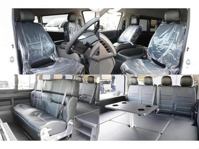 ハイエースワゴン GL ロング ネクロスシートアレンジ施工オリジナルフロントスポイラーオリジナルオーバーフェンダーオリジナルLEDテールオリジナル17インチアルミ1.5インチローダウンアルパインBIG-X11インチナビフリップダウン(17枚目)