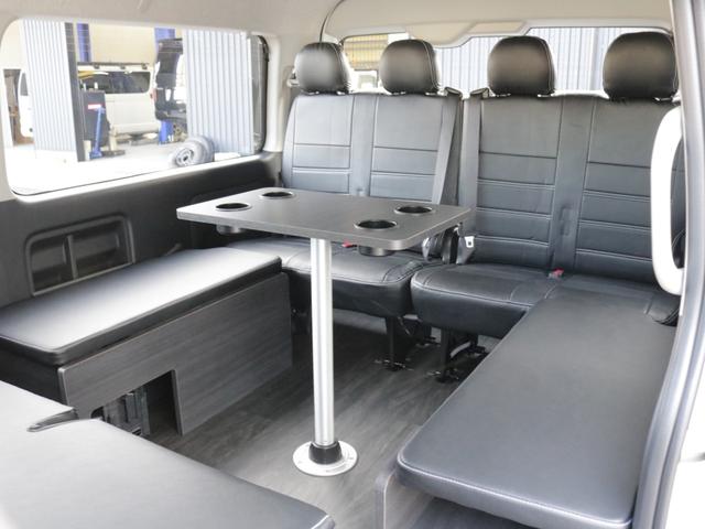 ハイエースワゴン GL ロング ネクロスシートアレンジ施工オリジナルフロントスポイラーオリジナルオーバーフェンダーオリジナルLEDテールオリジナル17インチアルミ1.5インチローダウンアルパインBIG-X11インチナビフリップダウン(35枚目)