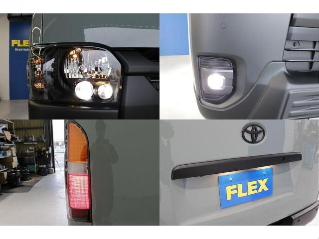 ハイエースバン ロングスーパーGL オリジナルフロントバンパーオリジナルオーバーフェンダーオリジナルLEDテールオリジナル16インチアルミオープンカントリー16インチタイヤアルパインBIG-X11インチナビビルトインETC2.0装備(10枚目)