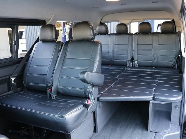 ハイエースワゴン GL Ver1シートアレンジ施工オリジナルフロントバンパーオリジナル16インチアルミオリジナルオーバーフェンダーオリジナルLEDテールライトアルパインBIG-X11インチナビ12.8フリップダウンモニター(3枚目)