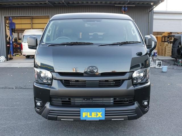 ハイエースワゴン GL Ver1シートアレンジ施工オリジナルフロントバンパーオリジナル16インチアルミオリジナルオーバーフェンダーオリジナルLEDテールライトアルパインBIG-X11インチナビ12.8フリップダウンモニター(5枚目)