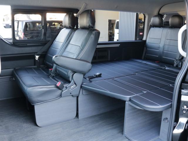 ハイエースワゴン GL Ver1シートアレンジ施工オリジナルフロントバンパーオリジナル16インチアルミオリジナルオーバーフェンダーオリジナルLEDテールライトアルパインBIG-X11インチナビ12.8フリップダウンモニター(23枚目)