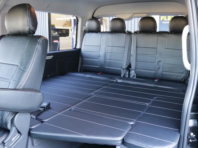 ハイエースワゴン GL Ver1シートアレンジ施工オリジナルフロントバンパーオリジナル16インチアルミオリジナルオーバーフェンダーオリジナルLEDテールライトアルパインBIG-X11インチナビ12.8フリップダウンモニター(25枚目)