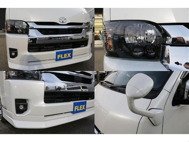 ハイエースワゴン 　Ｖｅｒ１シートアレンジ施工オリジナルフロントスポイラーオリジナルオーバーフェンダーオリジナル１７インチアルミオリジナルＬＥＤテールアルパインＢＩＧ－Ｘ１１インチナビアルパインフリップダウンモニター装備（10枚目）