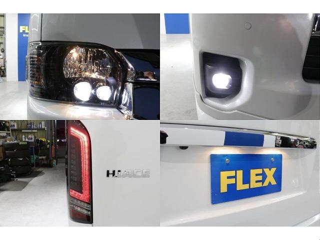 ハイエースワゴン 　Ｖｅｒ１シートアレンジ施工オリジナルフロントスポイラーオリジナルオーバーフェンダーオリジナル１７インチアルミオリジナルＬＥＤテールアルパインＢＩＧ－Ｘ１１インチナビアルパインフリップダウンモニター装備（11枚目）