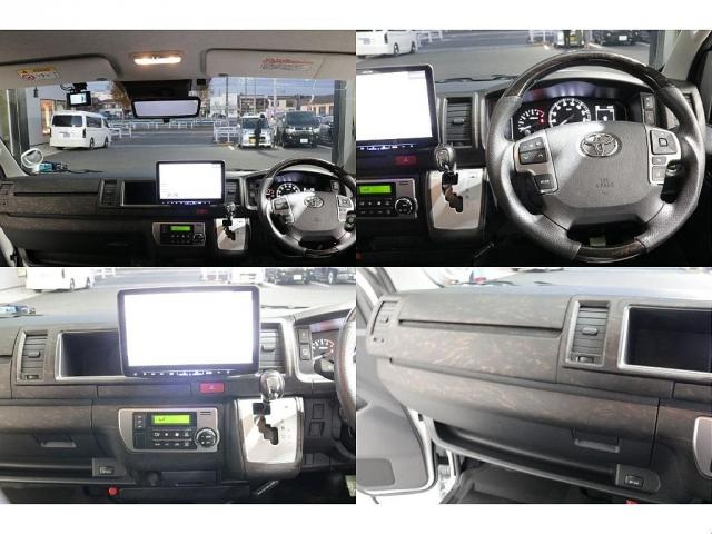 ハイエースワゴン 　Ｖｅｒ１シートアレンジ施工オリジナルフロントスポイラーオリジナルオーバーフェンダーオリジナル１７インチアルミオリジナルＬＥＤテールアルパインＢＩＧ－Ｘ１１インチナビアルパインフリップダウンモニター装備（14枚目）