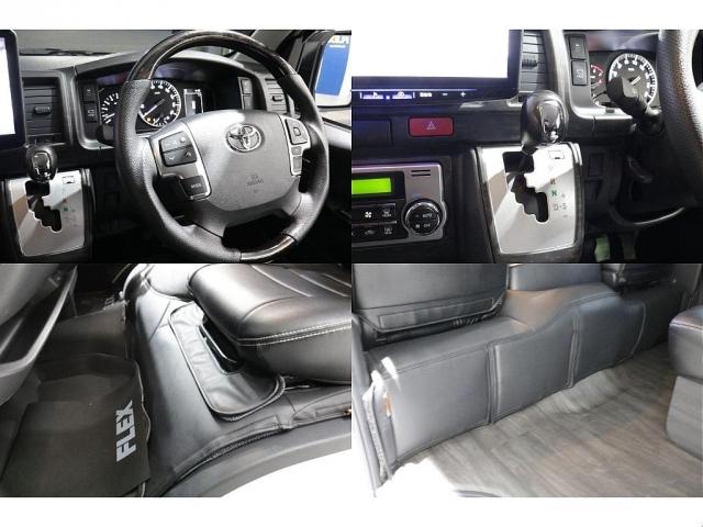 ハイエースワゴン 　Ｖｅｒ１シートアレンジ施工オリジナルフロントスポイラーオリジナルオーバーフェンダーオリジナル１７インチアルミオリジナルＬＥＤテールアルパインＢＩＧ－Ｘ１１インチナビアルパインフリップダウンモニター装備（17枚目）