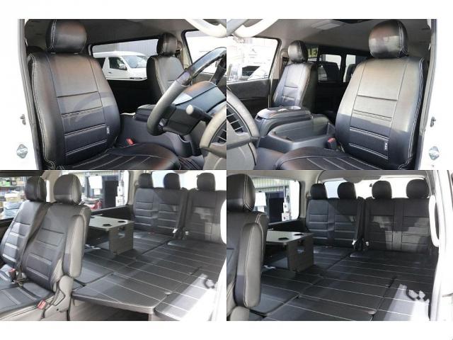 ハイエースワゴン 　Ｖｅｒ１シートアレンジ施工オリジナルフロントスポイラーオリジナルオーバーフェンダーオリジナル１７インチアルミオリジナルＬＥＤテールアルパインＢＩＧ－Ｘ１１インチナビアルパインフリップダウンモニター装備（18枚目）