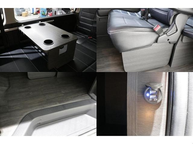 ハイエースワゴン 　Ｖｅｒ１シートアレンジ施工オリジナルフロントスポイラーオリジナルオーバーフェンダーオリジナル１７インチアルミオリジナルＬＥＤテールアルパインＢＩＧ－Ｘ１１インチナビアルパインフリップダウンモニター装備（19枚目）
