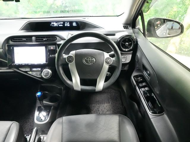 アクア Ｇブラックソフトレザーセレクション　純正９型ＳＤナビ　フルセグＴＶ　クルーズコントロール　スマートキー２個　ドライブレコーダー　バックカメラ　黒革シート　ウインカーミラー　ビルトインＥＴＣ　ＬＥＤライト　ＷＳＲＳ　ＡＢＳ（7枚目）