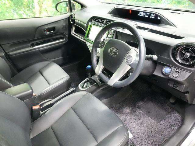 アクア Ｇブラックソフトレザーセレクション　純正９型ＳＤナビ　フルセグＴＶ　クルーズコントロール　スマートキー２個　ドライブレコーダー　バックカメラ　黒革シート　ウインカーミラー　ビルトインＥＴＣ　ＬＥＤライト　ＷＳＲＳ　ＡＢＳ（34枚目）