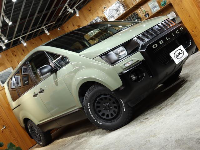 デリカD:5 G パワーパッケージ AMJオリジナル デリカ角目換装 NEWヴィンテージカスタム 全塗装・新品AMJ02ブラックホイール・新品BFグットリッチオールテレンタイヤ・バンパープロテクター・テールレンズブラックアウト(11枚目)