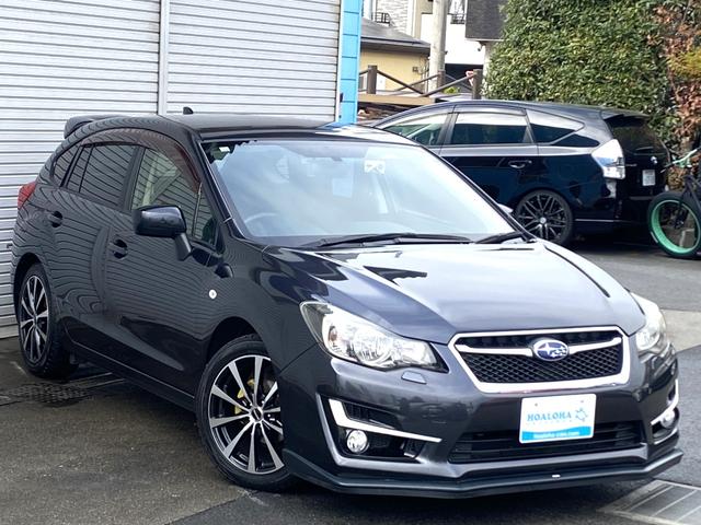 インプレッサスポーツ 1.6i-L 5速MT車 柿本改マフラー STIフロントリップ SDナビ フルセグ Bluetooth ETC Pスタート 社外アルミ タイミングチェーン HIDライト LEDフォグ 黒革シート シートヒーター(45枚目)