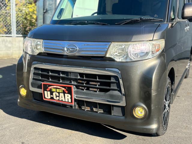 タント カスタムＲＳ　ユーザー買取／ターボ／規格外純正アルミホイール／パワスラ／社外ナビ／フルセグ／バックカメラ／ＥＴＣ／ルーフキャリア／ＨＩＤ／イエローフォグ／スマートキー×２／スモークフィルム／車検整備付／１年保証付（50枚目）