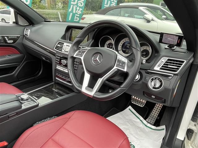 Ｅクラス Ｅ２５０カブリオレ　赤革シート　シートヒーター　ハーマンカードン　純正ナビＴＶ　バックカメラ　アクティブクルーズコントロール　衝突軽減ブレーキ　ＬＥＤヘッドライト　プッシュスタート　スマートキー（7枚目）